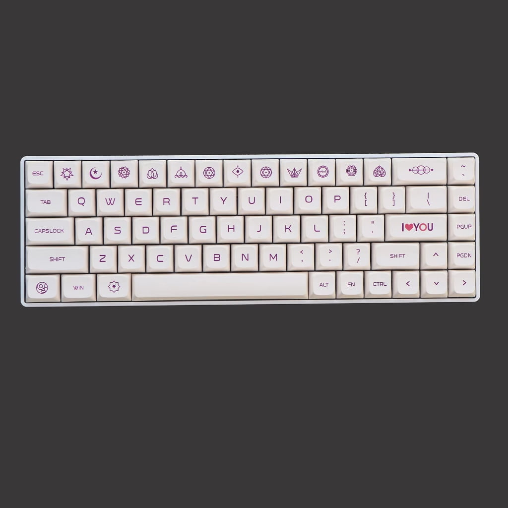 PBT Keycaps With Hot Sublimation Milk Purplee XDA Height 137Keys Full Set For 75 68 980 87 Keyboards Layouts