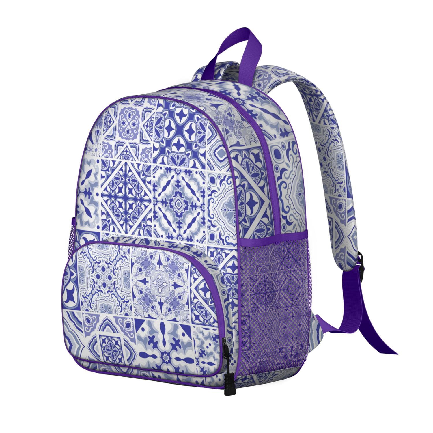 Geometric Butterfly Pattern Backpack - Ergonomic & Lightweight for Commuters