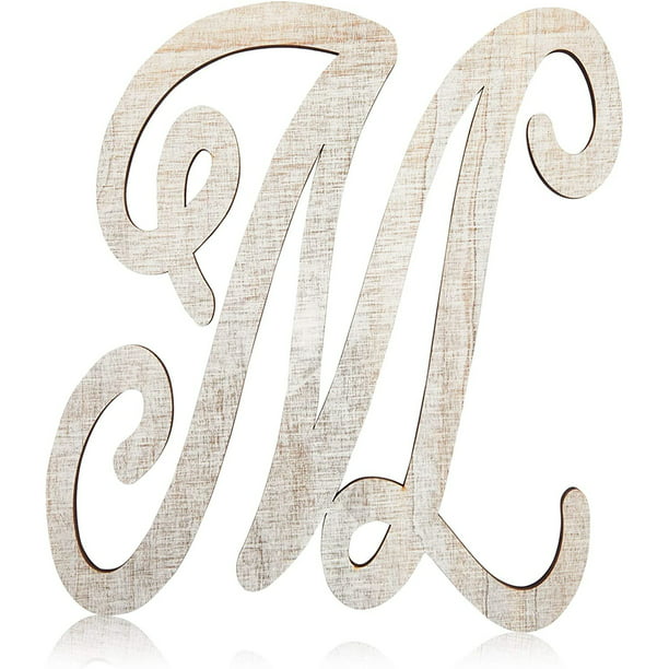 Unfinished Wooden Monogram M Alphabet Decorative Letters Rustic Wall Hanging Craft Home Decor 13 Com - Monogram Letters Home Decoration