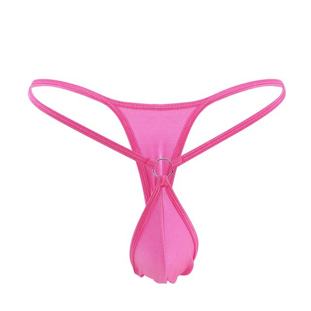 HKEJIAOI Mens Underwear G-String T-Back Thongs Low Rise Breathable Underpants One Size, Hot Pink One Size