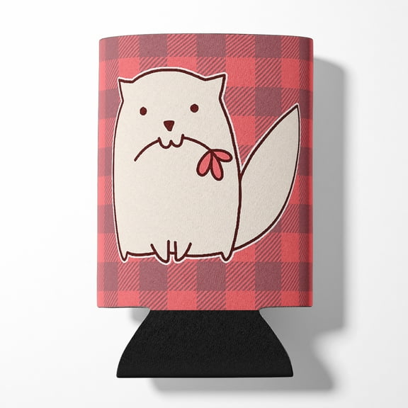 Cat Pink Plad Can or Bottle Hugger