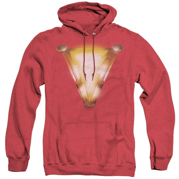 Shazam Movie Bolt Adult Heather Hoodie Sweatshirt Red