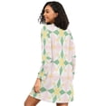thumbnail image 2 of FORMRS Womens Long Sleeve Nightgowns Crew Neck Sleep Shirt Soft Pajamas Sizes S-3XL, Retro Yellow Stars, 2 of 8