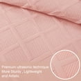 thumbnail image 5 of Exclusivo Mezcla Ultrasonic California King Quilt Set, 3-Piece Lightweight Bedspreads Modern Striped Coverlet, Blush Pink, 5 of 7