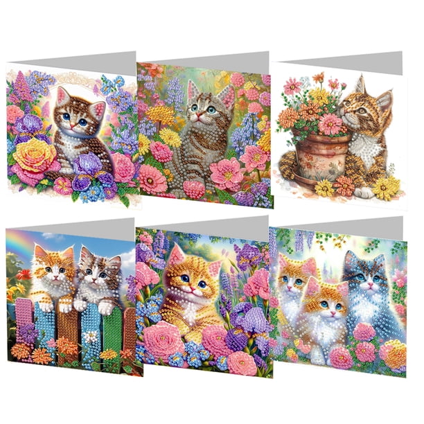 Tarjeta Felicitación Pintura Diamantes Kit Imitación Diy 6 PCS Snowman para Favores Fiestas Navideñas