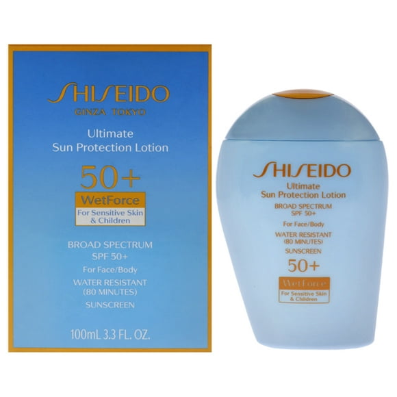Protection Solaire Ultime Lotion WetForce SPF 50 pour les Peaux Sensibles et les Enfants par Shiseido pour Unisexe - Crème Solaire 3,3 oz