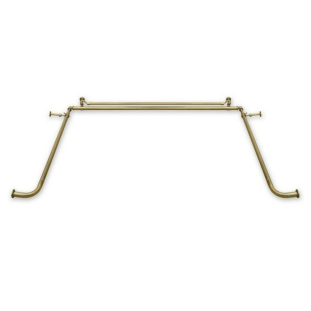 5/8" Bay Window Adjustable Double Curtain Rod Set