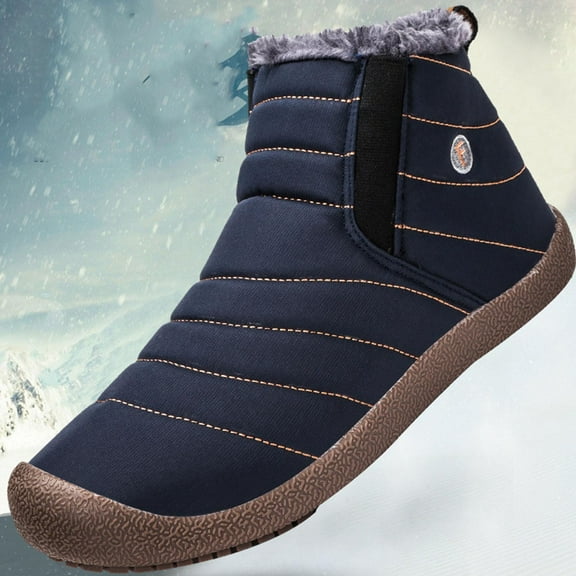 Tawop Toddler Boots For Girls,Couples Comfortable Casual Shoes Men Winter Water-Resistant Flat Fur Lined Boots Steel Toe Boots Toddler Cowboy Boots