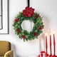 thumbnail image 5 of Magnolia artificial con purpurina navideña | Flor de tela 3D artesanal con bordes brillantes | Decoración navideña duradera para árboles de Navidad, coronas, ventanas y chimeneas, 5 of 6