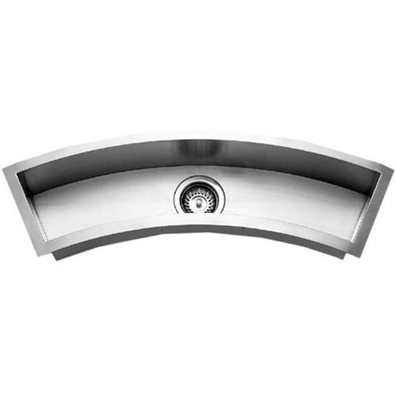 Contempo Trough Series Undermount Stainless Steel Curved Bowl Bar & Prep Sink