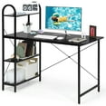 thumbnail image 1 of Costway 48" Reversible Computer Desk Writing Table Workstation w/ Storage Shelf Black, 1 of 10