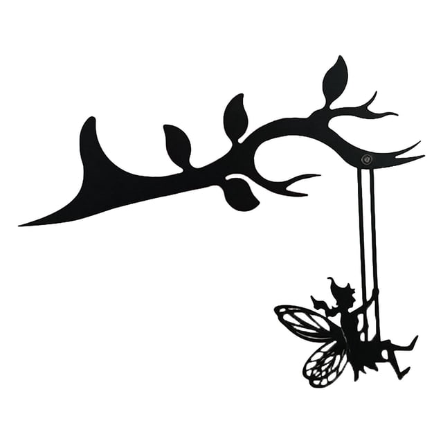 Estatua mariposa, decoración de , artesanías, estacas de árbol negro, adorno de inserción para interiores y exteriores L Gloria Estatua de silueta de hada