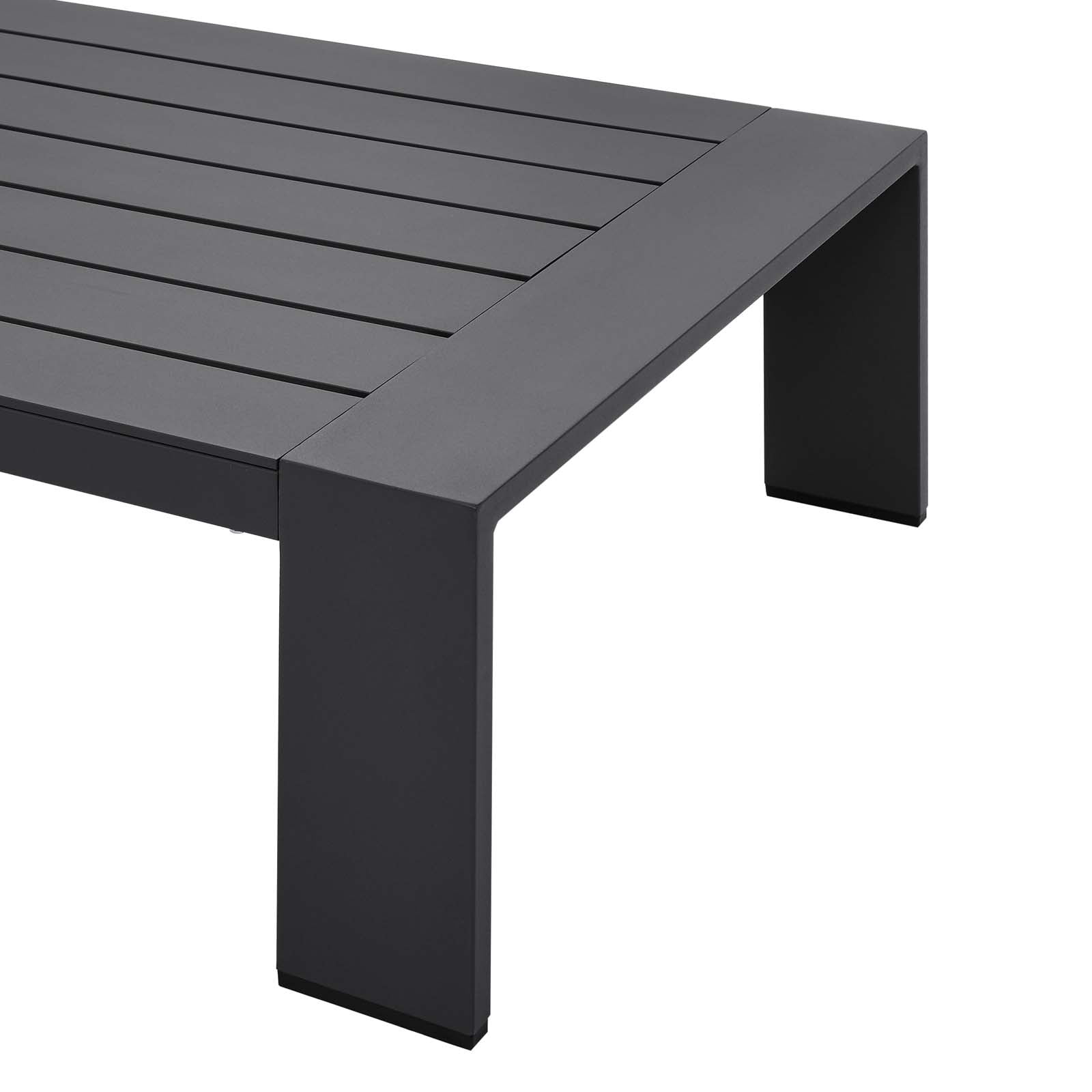Modway Tahoe Outdoor Patio Powder-Coated Aluminum Coffee Table in Gray