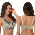 thumbnail image 5 of Curve Muse Women's Minimizer Unlined Underwire Bra With Lace Embroidery-2 pack-LAVENDER,NUDE-40DD, 5 of 7