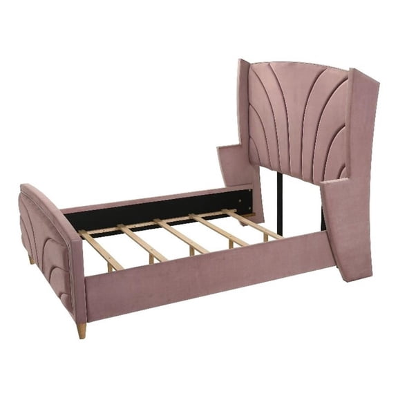 Acme Salonia Queen Bed Pink Velvet