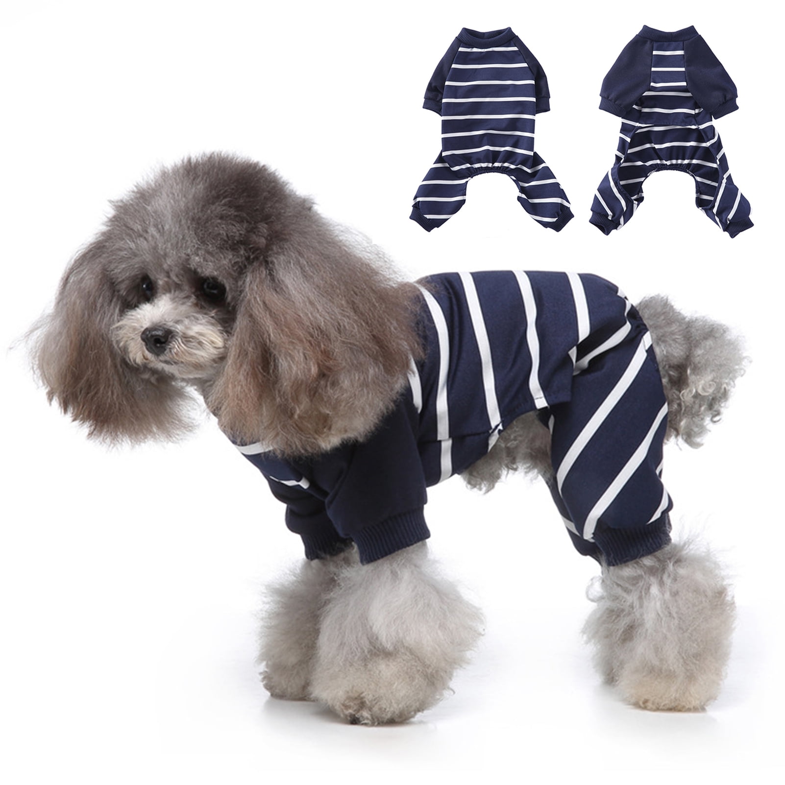 Beige Buffalo Plaid Christmas Clothes for Small Dog Pajamas Onesie PJS for Pet Back Length 12