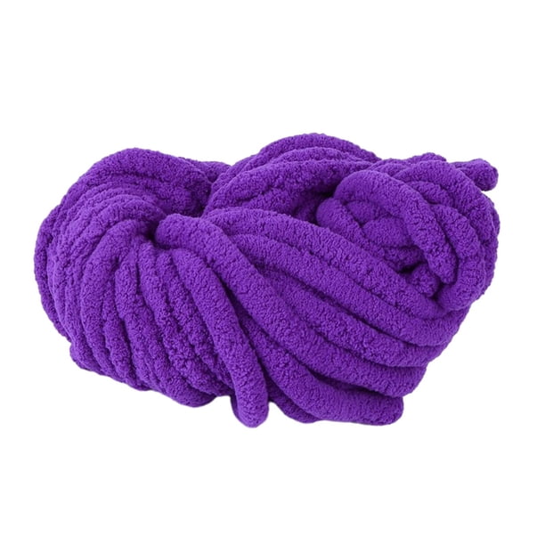 Hilo de chenilla grueso, fibras acrílicas, calibre 7, lavable, grueso Violeta