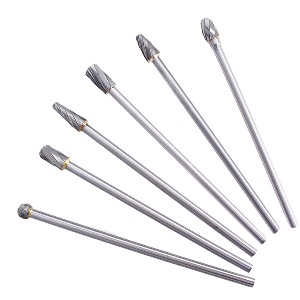 Tungsten Carbide Rotary Burr Set, 6 PCS Cutting Burrs Bits with 1/4
