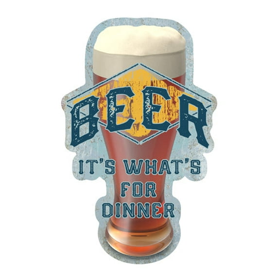 Beer It's Whats For Dinner Novelty Sign | Indoor/Outdoor | Funny Home Décor for Garages, Living Rooms, Bedroom, Offices | SignMission personalized gift Wall Plaque Decoration