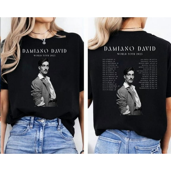 Damiano David - Funny Little Fears World Tour 2025 Concert Fan Gifts T-shirt Unisex, Sizes S-5XL, Tbun