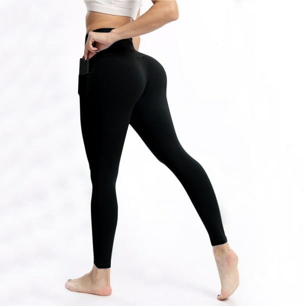 612px x 612px - Shiusina Women's Ultra Fine Brushed Nude Yoga Pants With Pockets High Waist  And Hips Thin Fitness Sports Yoga Pants Black M - Walmart.com