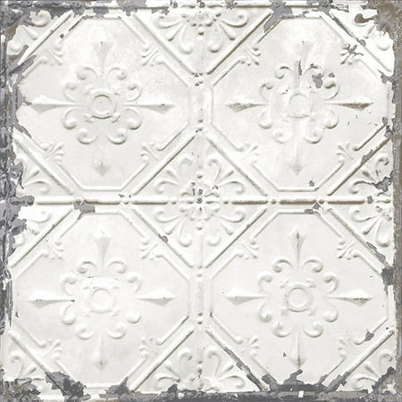Vintage Wallpaper - NuWallpaper Vintage Tin Tile Peel & Stick Wallpaper