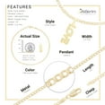 thumbnail image 4 of BEBERLINI Women Love CZ Charm Anklet 14K Gold Filled Cuban Link Ankle Bracelet 10" Jewelry, 4 of 9