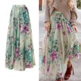 thumbnail image 3 of Boho Mode Femmes Floral Long Maxi Jupe Complète Été Partie Plage Robe de Soleil, 3 of 4