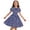 R164/Dark Blue, variant on Vividxx Girls Dresses Summer Casual Short Sleeve Polka Dot Print Dress With Collar Soft Playwear For Toddlers And Kids Cute Vacation