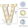thumbnail image 2 of Luces LED de marquesina con letras, 26 letras del alfabeto iluminadas, letrero con números y letras para bodas, fiestas de cumpleaños, lámpara navideña a pilas, luz nocturna, decoración para el hogar, 2 of 5
