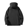 thumbnail image 4 of WTOBBY Men's Colorblock Outdoor Jacket, Unisex Loose Fit Hiking Camping Rain Coat, Windproof Water Resistant Mountaineering Jacket with Hood for Trekking Travel,Black XL, 4 of 4