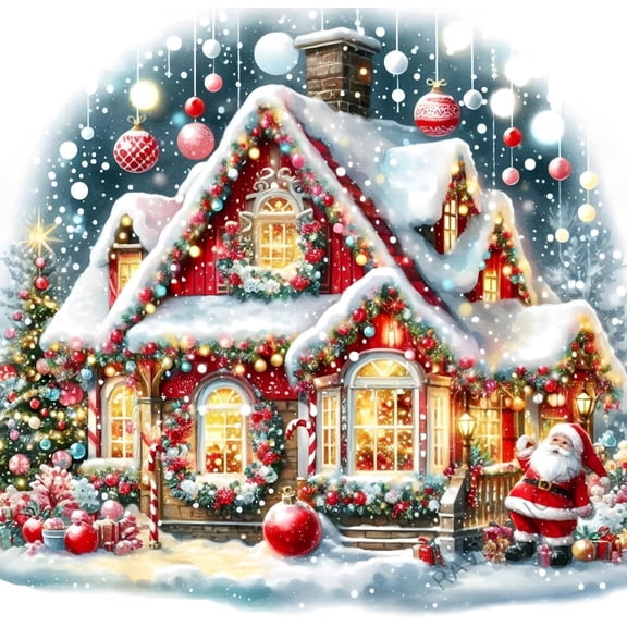 Christmas Diamond Art Kits for Adults,5D Christmas Colorful House Diamond Art for Beginner,DIY Full Drill Rhinestone Diamond Dots Gem Painting Art Craft Home Decor 12 x12 Inch