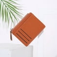 thumbnail image 4 of Bolso para mujer, tarjetero, monedero sencillo para mujer, pequeño, con cremallera, color liso, estampado de lichi, juego de tarjetas de presentación, 4 of 5