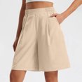 thumbnail image 2 of Diufon Dress Shorts for Women Casual High Waisted Above Knee Length Shorts Wide Leg Summer Shorts with Pockets, 2 of 9