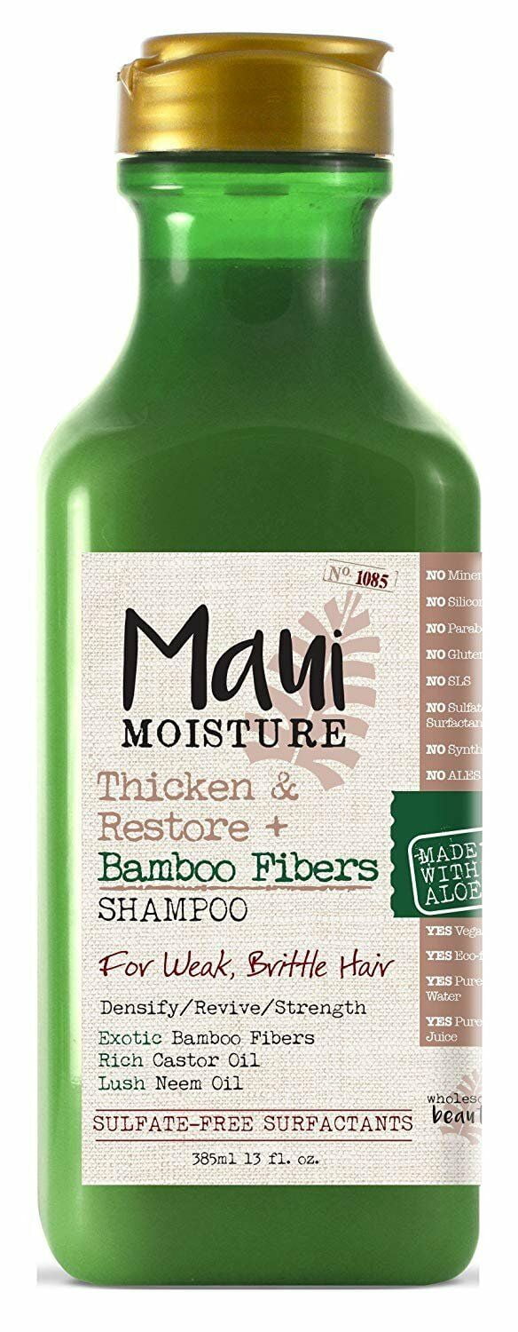 Maui Moisture Thicken & Restore Hair Bamboo Fibers Shampoo, 13oz, 3-Pack