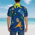 thumbnail image 4 of Kll Men'S Hawaiian Shirt Short Sleeve Button Down Beach Shirts-Dinosaur In Space, 4 of 7