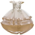 thumbnail image 2 of Wavsuf Flower Girls Dress Nets Khaki Princess Dress Size 4-5 Years, 2 of 9