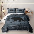thumbnail image 2 of Erosebridal Wild Bear Silhouette Quilt King,Rustic Farmhouse Cabin King Coverlet Set For Boys,3pcs, 2 of 7