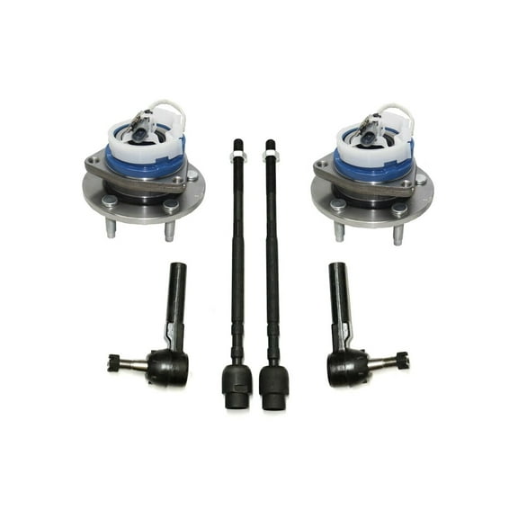 Front Wheel Hub & Bearing Assembly with ABS Outer Inner Tie Rod Ends Kit 6 Pieces Fits select: 2000-2013 CHEVROLET IMPALA, 2006-2007 BUICK LACROSSE