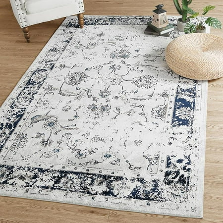 Lnc Polyester Rugs Traditional Vintage Distressed Area Rug 5 X 8 Coastal Style