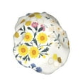 thumbnail image 2 of Kll Wildflower Honeybee Pattern Shower Cap & Bath Cap For Women,Reversible Oversized Waterproof Shower Caps For All Hair Lengths,Elastic Reusable Bathing Hair Cap, 2 of 9