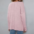 thumbnail image 5 of XFLWAM Women's V Neck Waffle Knit Henley Tops Casual Solid Color Long Sleeve Pullover Blouses with Pocket Pink S, 5 of 5
