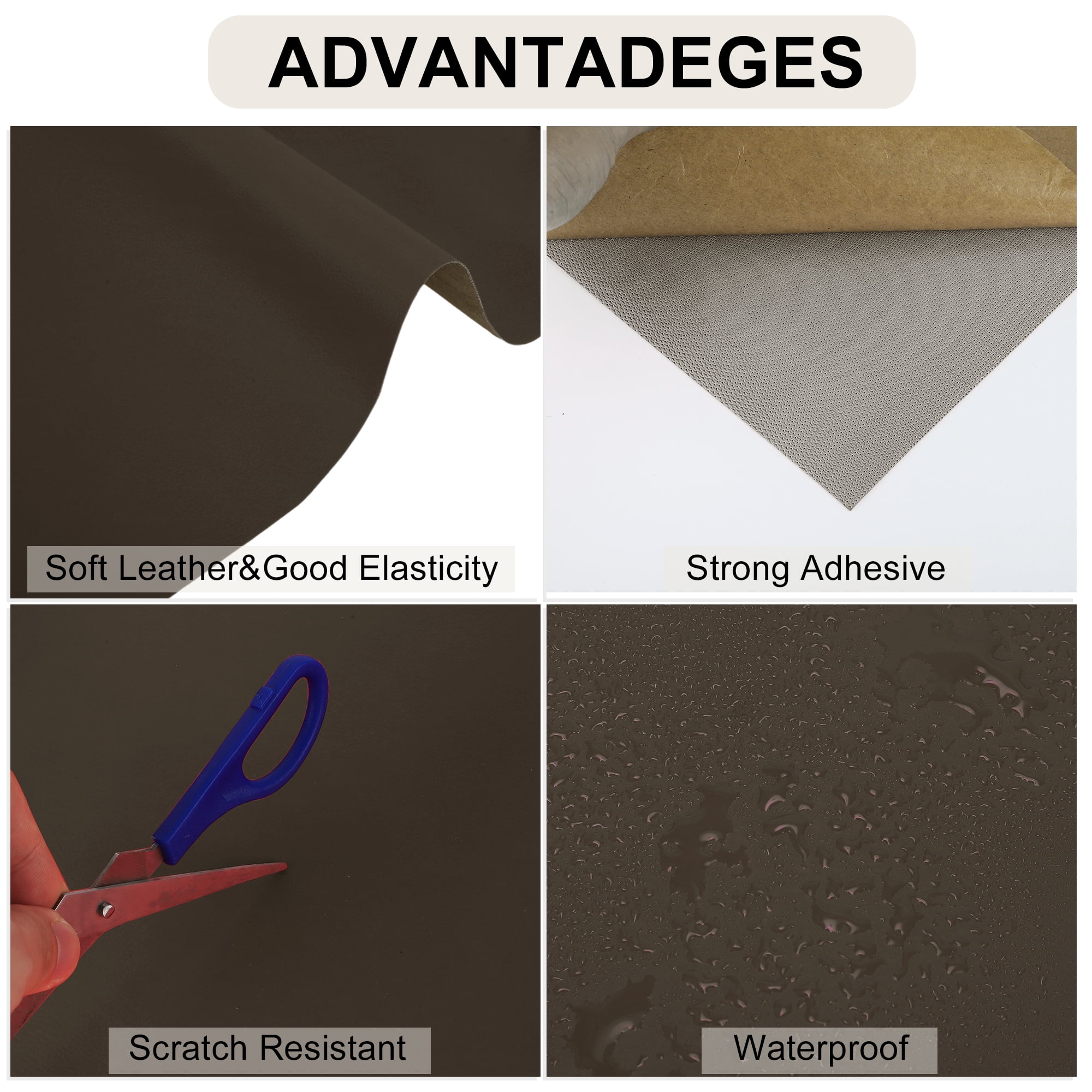 Unique Bargains Leather Repair Patch Tape, Self Adhesive Leather Repair for Furniture Couch Sofa Car Seats Office Chair Black 118.11"x15.75"