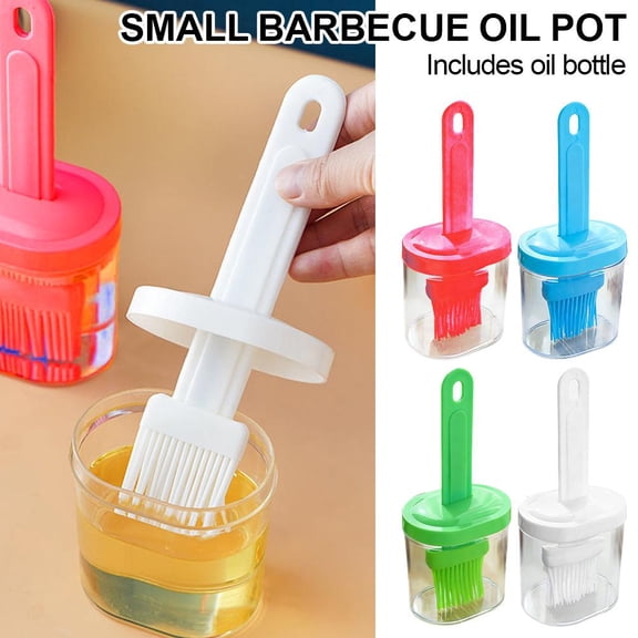Silicone Basting Pastry Brush,Heat Resistasnt Basting Pastry Brushes, Brush Container for Oil Sauce and Marinades,Multi-functional Kitchen Cooking Tools for Baking Cooking Grill Spread Oil