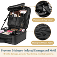 thumbnail image 6 of ComfiTime Makeup Bag - Waterproof Makeup Train Case with W/ Strap, Portable Cosmetic Travel Bag and Organizer W/ Dividers for Women & Men, Makeup Storage Bag with Portable Mirror, Black, 6 of 14