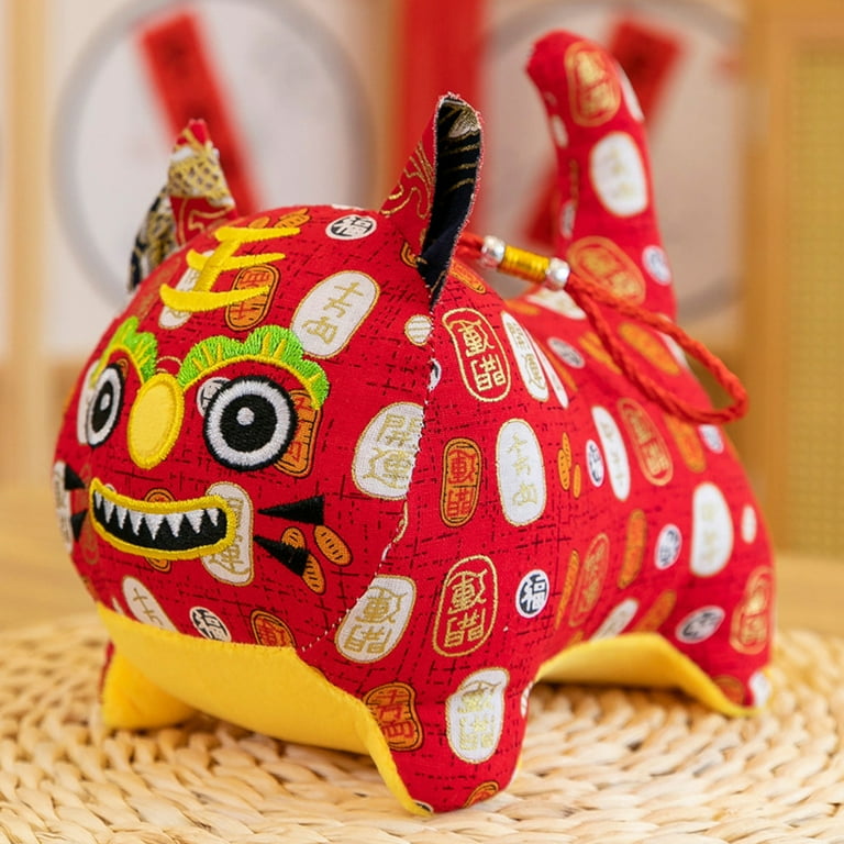 UDIYO Chinese New Year Tiger Festive Three-dimensional Embroidery New Year Gift Collection Chinese Zodiac Tiger Plush Pendant for Decor UDIYO Chinese New Year Tiger Festive Three-dimensional Embroidery New Year Gift Collection Chinese Zodiac Tiger Plush Pendant for Decor