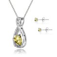 thumbnail image 2 of Sterling Silver Citrine Infinity Heart Pendant Necklace & Stud Earrings Set, 2 of 4