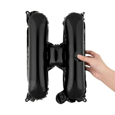 16" Letter Balloon - Black H - Self-Sealing Hanging Decoration for Birthday, Wedding, Graduation - Balloonify Film Party Mylar
