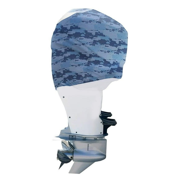 OUTERENVY Blue Digital Camo Outboard Motor Cover for Yamaha F75-F115 HP [Side Vents] (2014-Present) | Made in USA to Stay on While You Run!