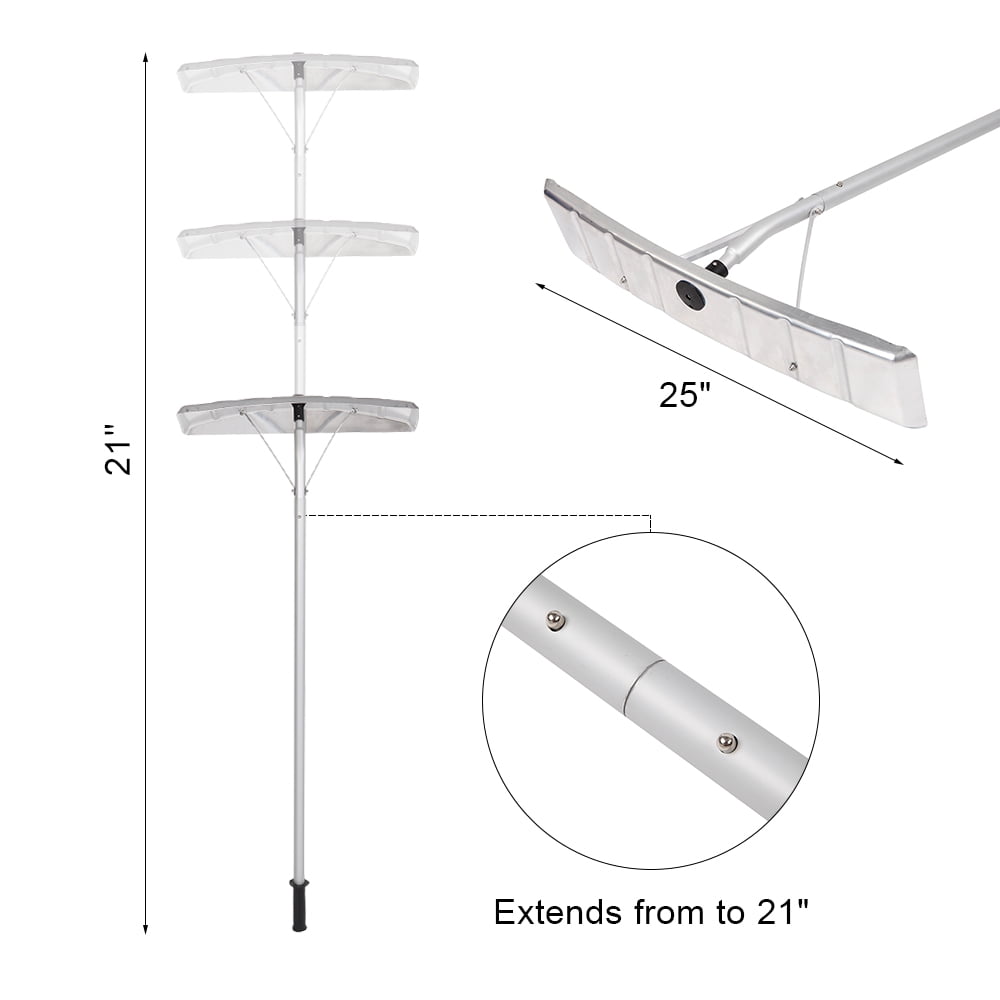 Lowestbest Lightweight Snow Shovel Roof Rake, 20ft Extended Polyethylene Blade, Adjustable Telescopic Handle Lowestbest Lightweight Snow Shovel Roof Rake, 20ft Extended Polyethylene Blade, Adjustable Telescopic Handle